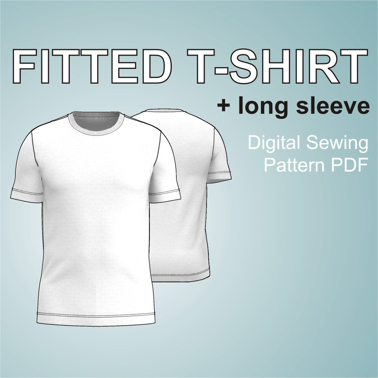 fittet TShirt Tee sewing pattern pdf for men