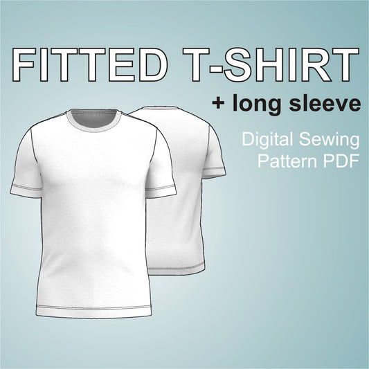 fittet TShirt Tee sewing pattern pdf for men
