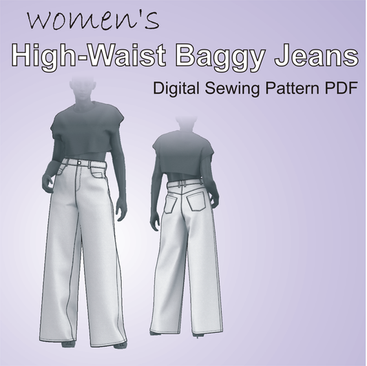 mascultory high waisted baggy jeans sewing pattern pdf