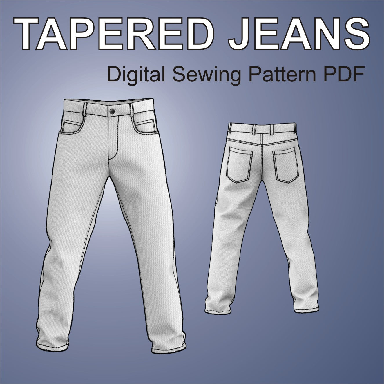 Tapered Jeans Sewing Pattern PDF for men – mascultory tapered-jeans-sewing-pattern-pdf-for-men-mascultory