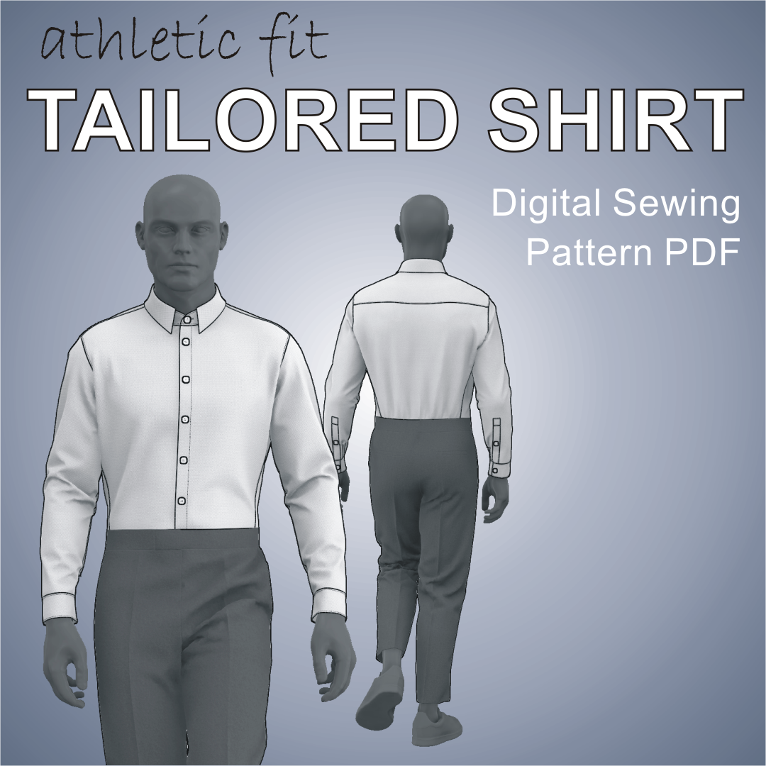 Tailored Shirt athletic fit for men Sewing Pattern PDF mascultory Tailored Shirt athletic fit for men Sewing Pattern PDF mascultory
