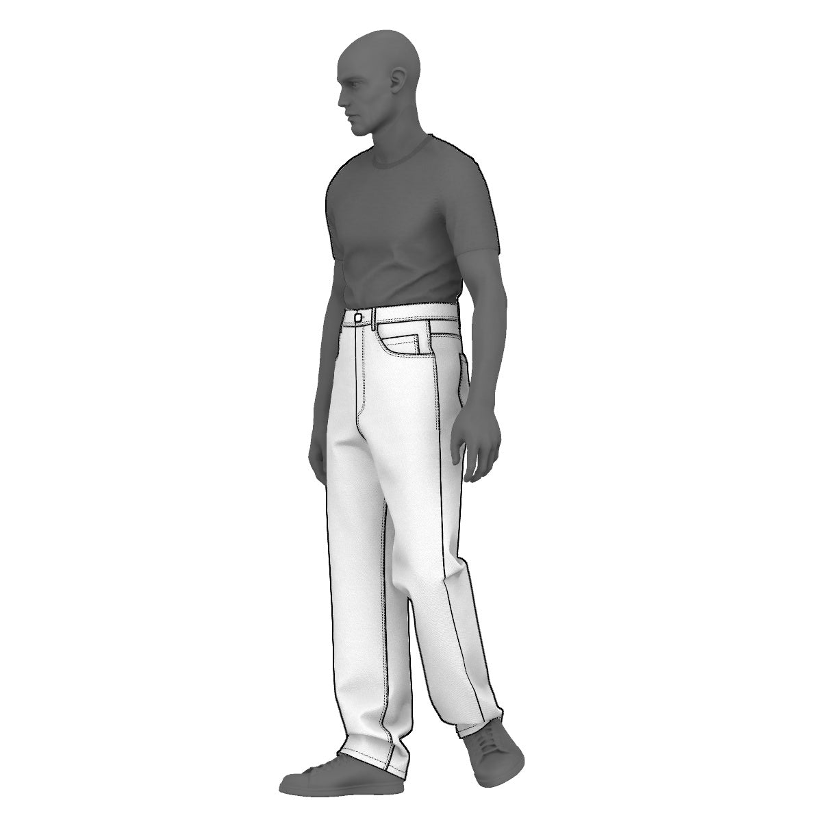 Hi-Waist Straight Jeans