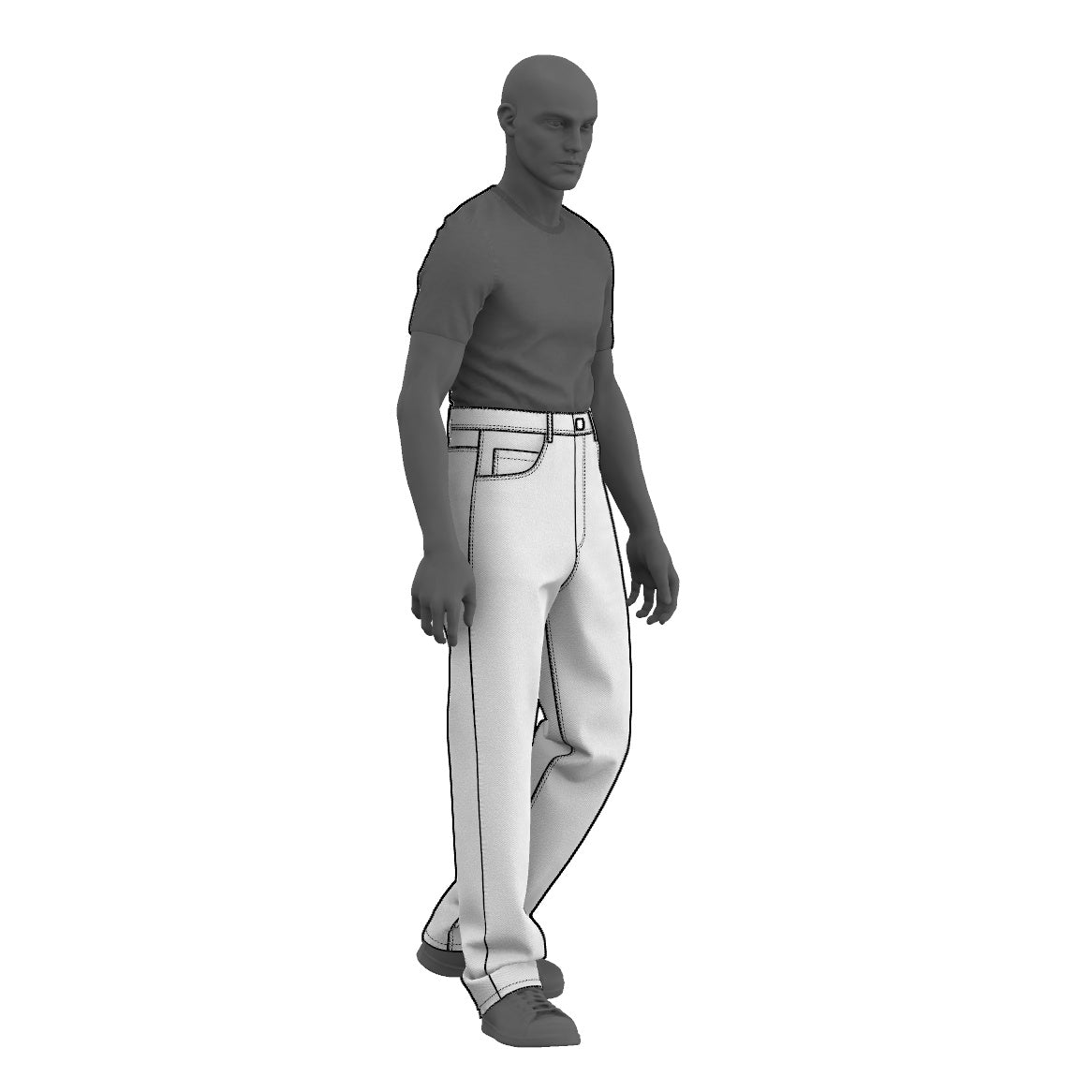 Hi-Waist Straight Jeans