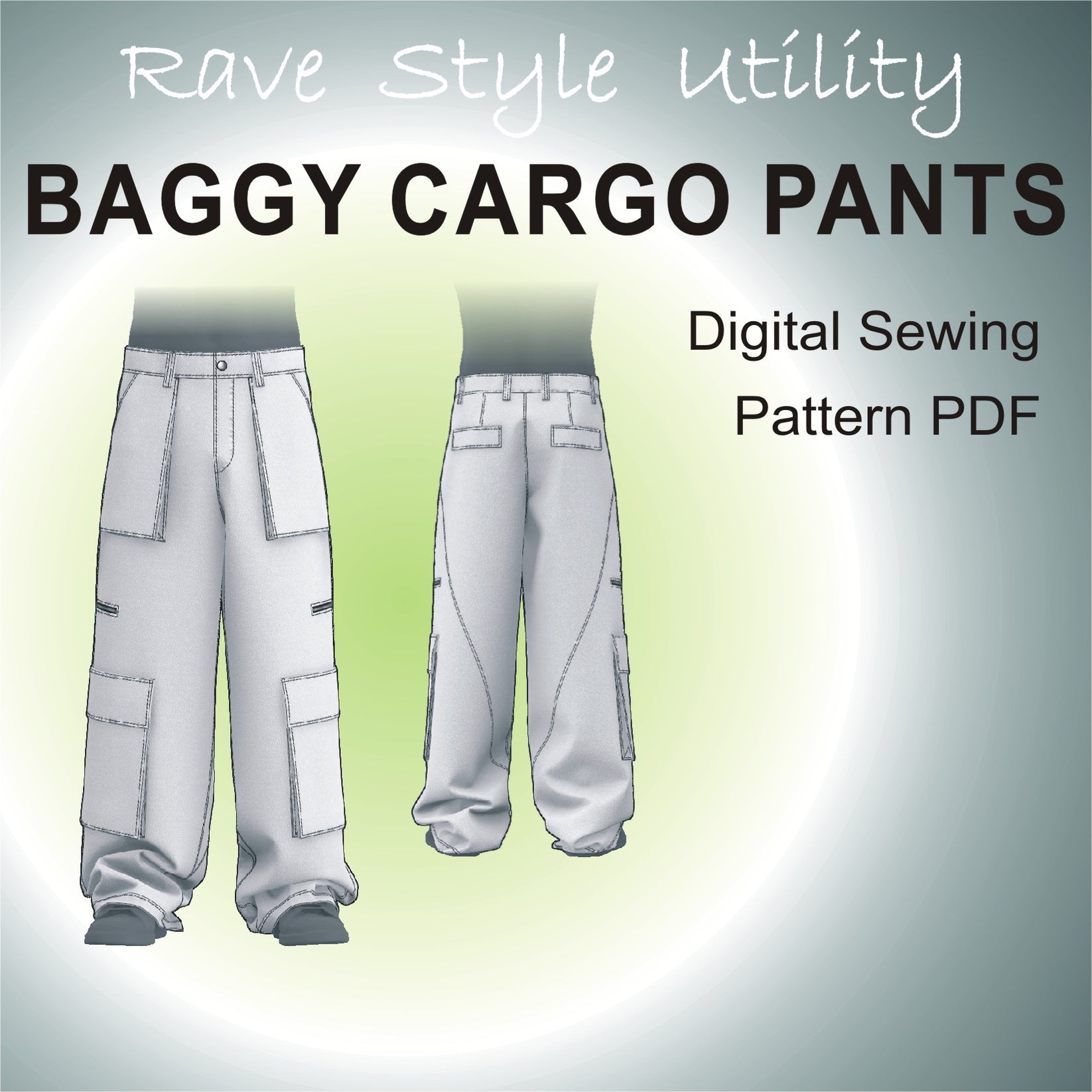 Baggy Cargo Pants Sewing Pattern PDF for men mascultory — free download