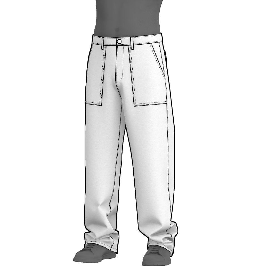 Fatigue pants sewing pattern - size chart and measurements