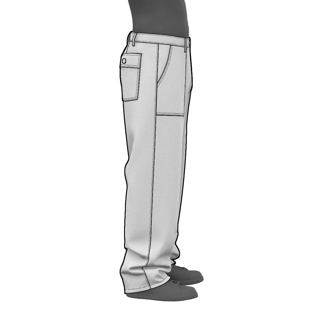 Fatigue pants sewing pattern - waistband and belt loops
