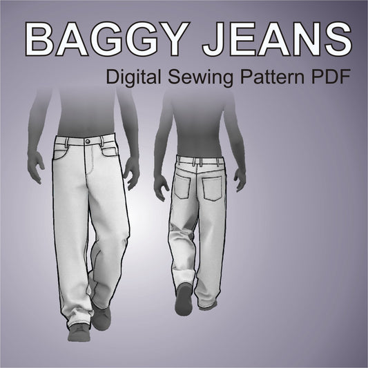 baggy jeans sewing pattern pdf for men