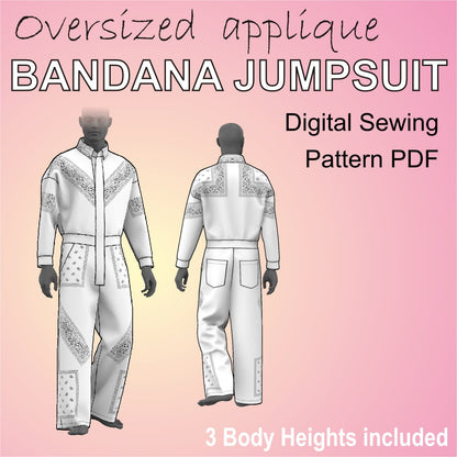 Oversized jumpsuit sewing pattern pdf for men