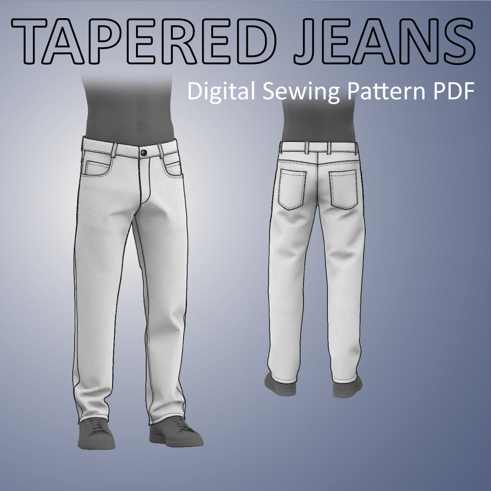 Tapered Jeans Sewing Pattern PDF for men – mascultory