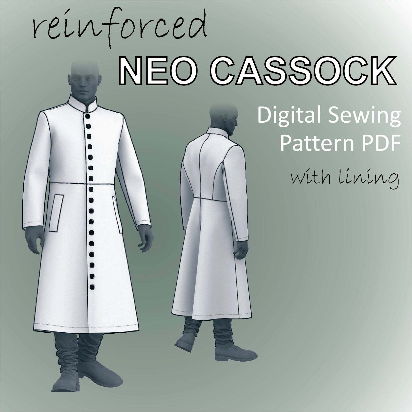 Neo Cassock Coat Sewing Pattern PDF for men – mascultory