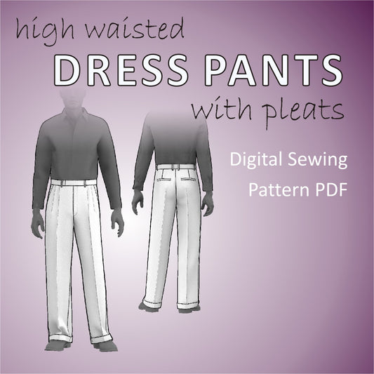 high waisted dress pants sewing pattern odf for men