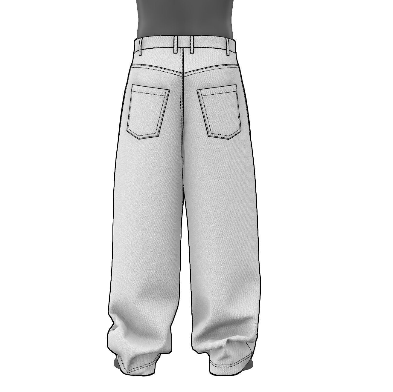 Baggy Jeans 02 (wider) sewing pattern PDF mascultory