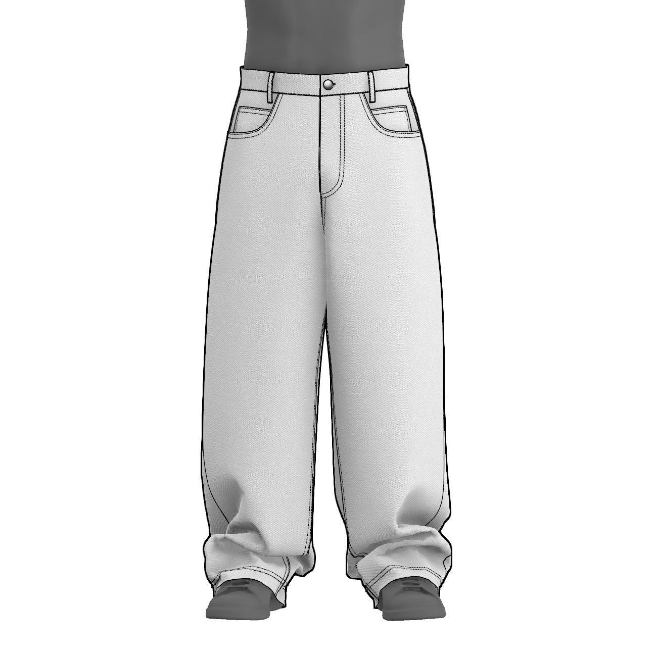 Baggy Jeans 02 (wider) sewing pattern PDF mascultory