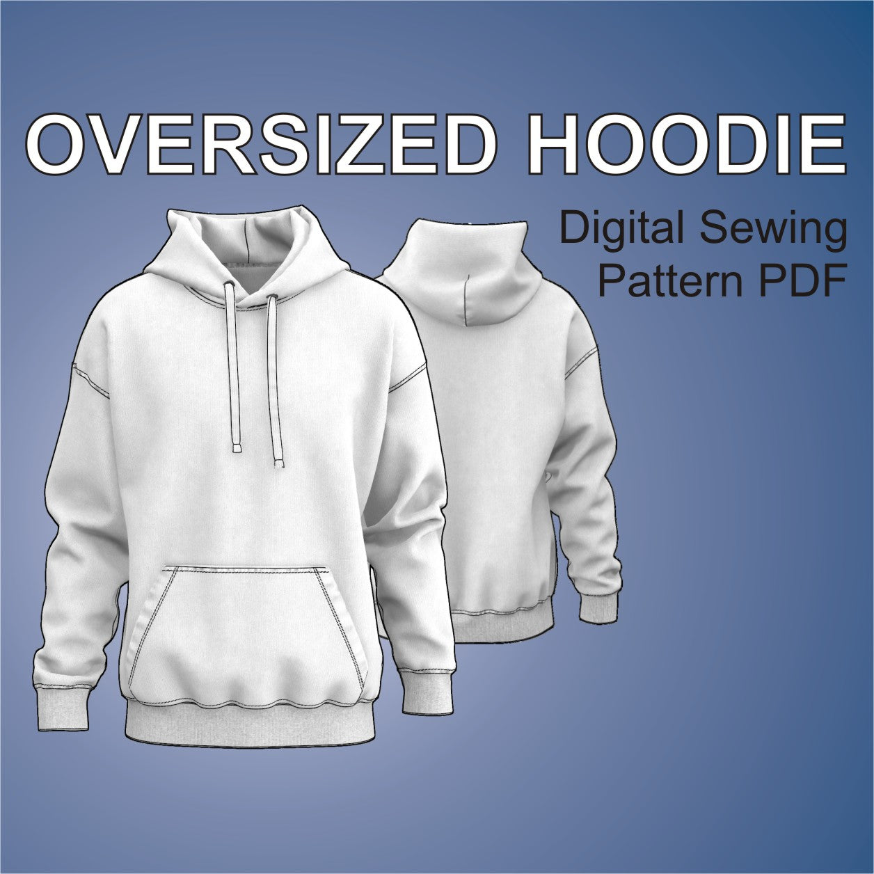 oversized hoodie sewing pattern pdf for men