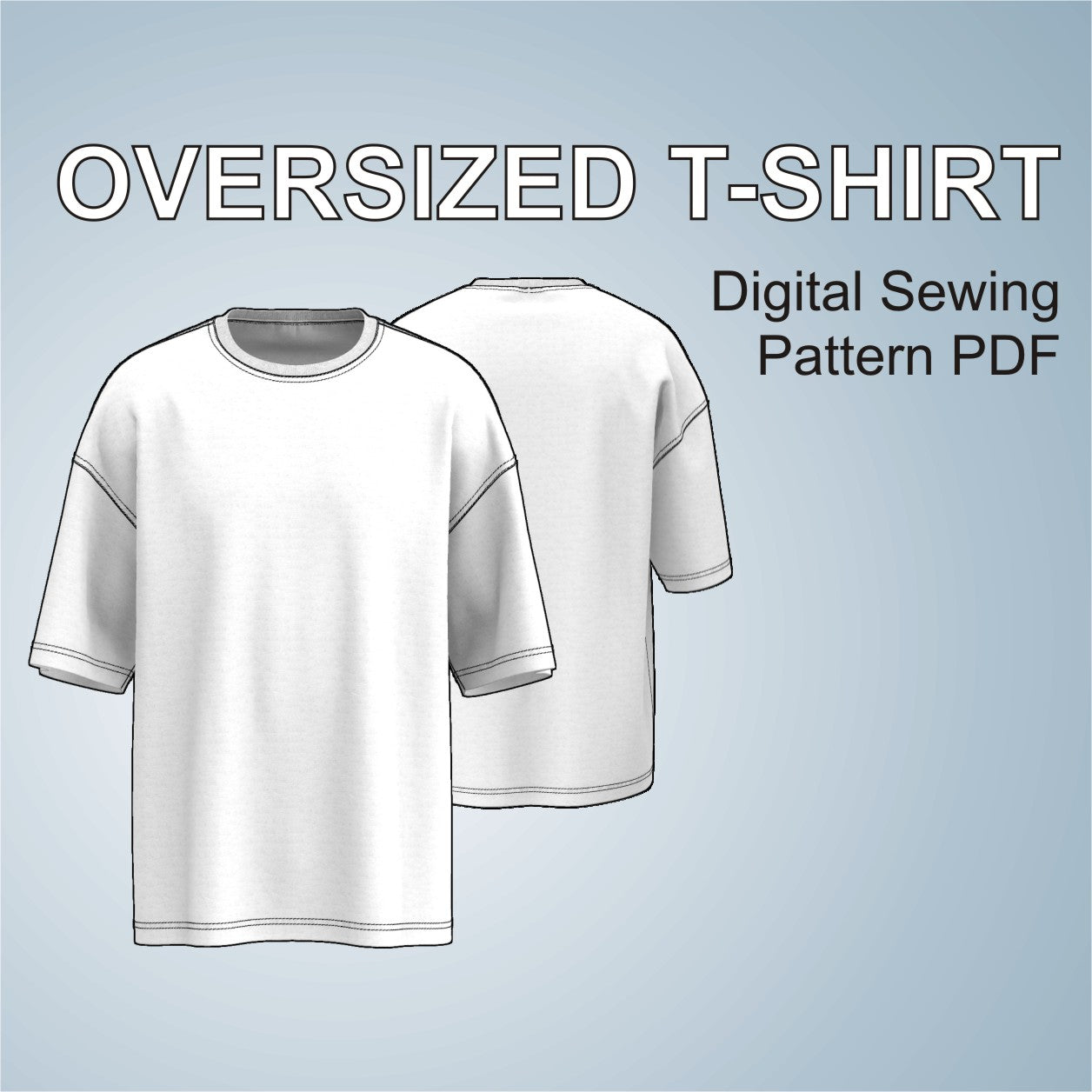 oversized tshirt tee sewing pattern pdf for men