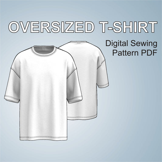 oversized tshirt tee sewing pattern pdf for men