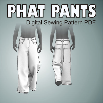 phat jeans rave pants sewing pattern pdf for men