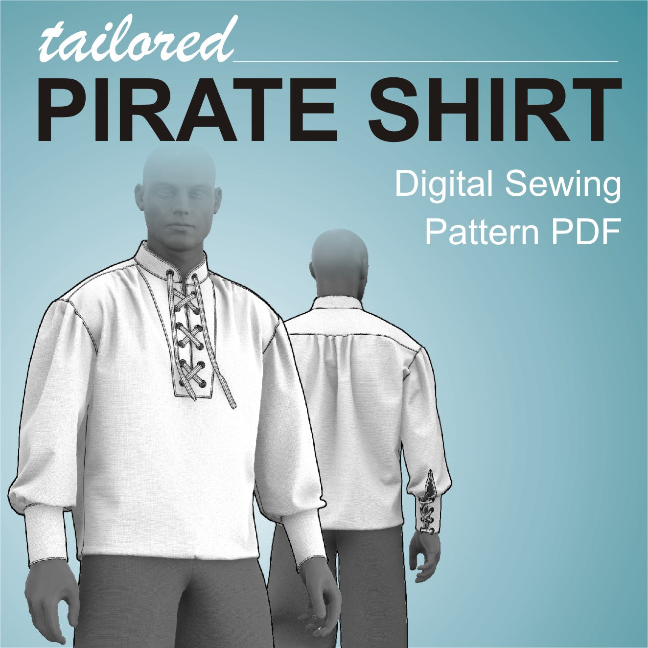 pirate shirt sewing pattern pdf for men cosplay