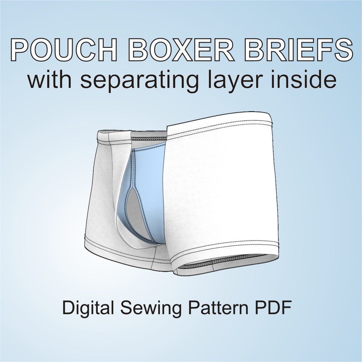 Boxer Briefs with separating layer Sewing Pattern PDF for men – mascultory