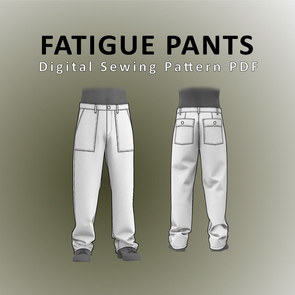 Fatigue pants sewing pattern for men by mascultory
