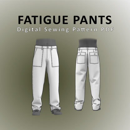 Fatigue pants sewing pattern for men by mascultory