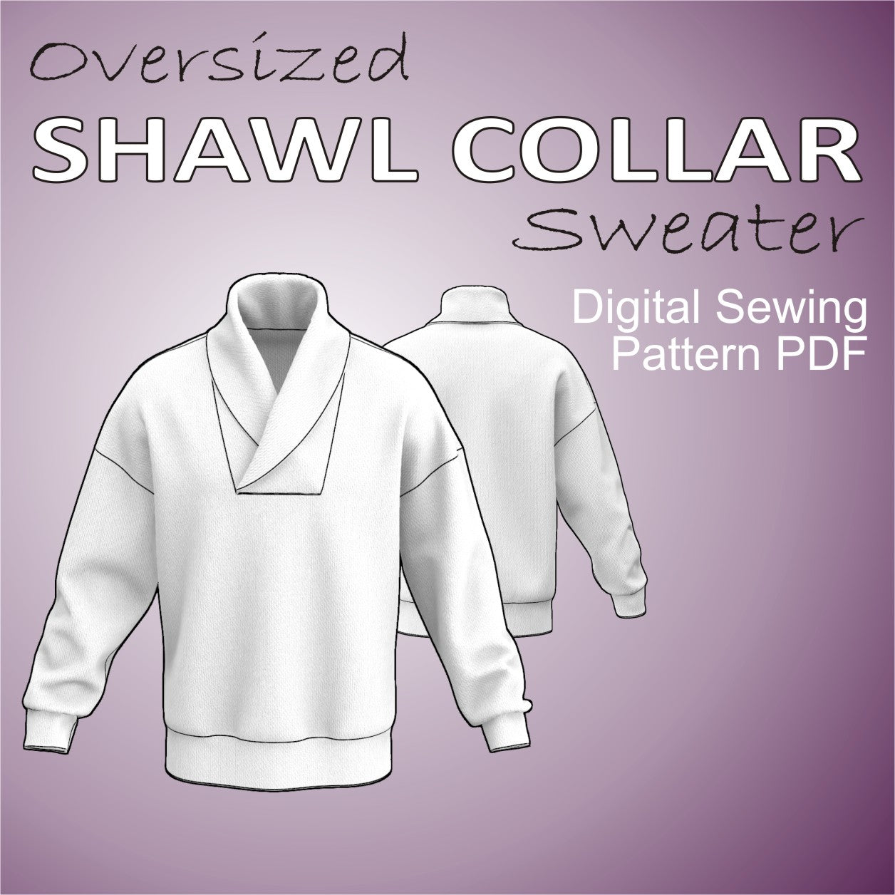 retro shawl collar sweater sewing pattern pdf for men