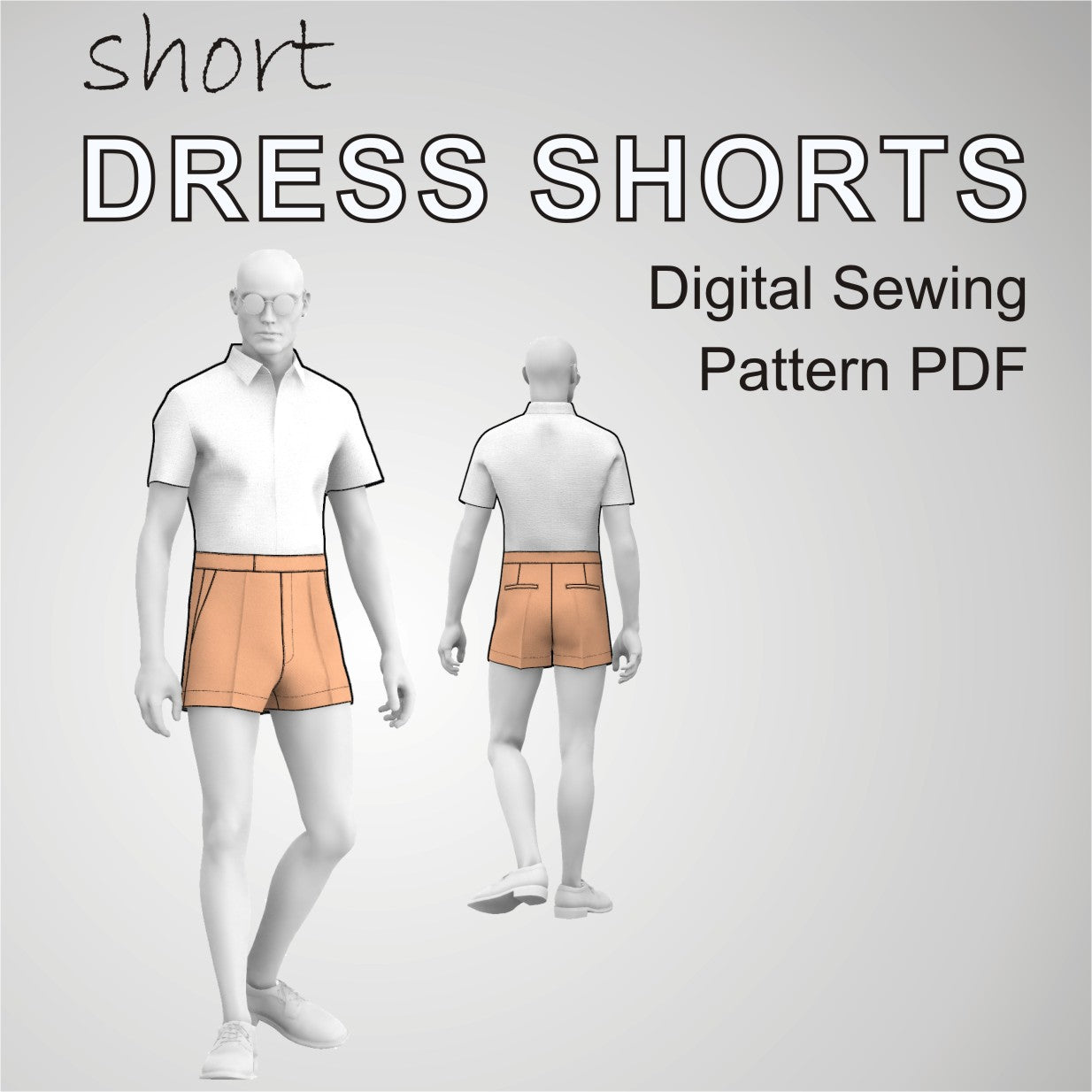 dress shorts sewing pattern pdf for men