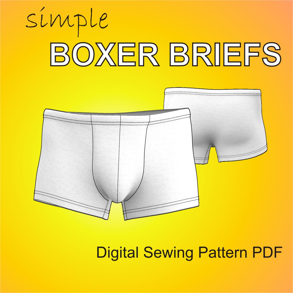 Simple Boxer Briefs Sewing Pattern PDF for men – mascultory