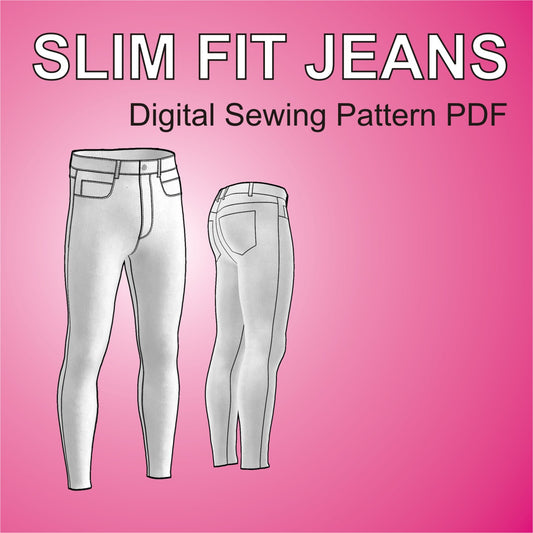 slim fit jeans sewing pattern pdf for men