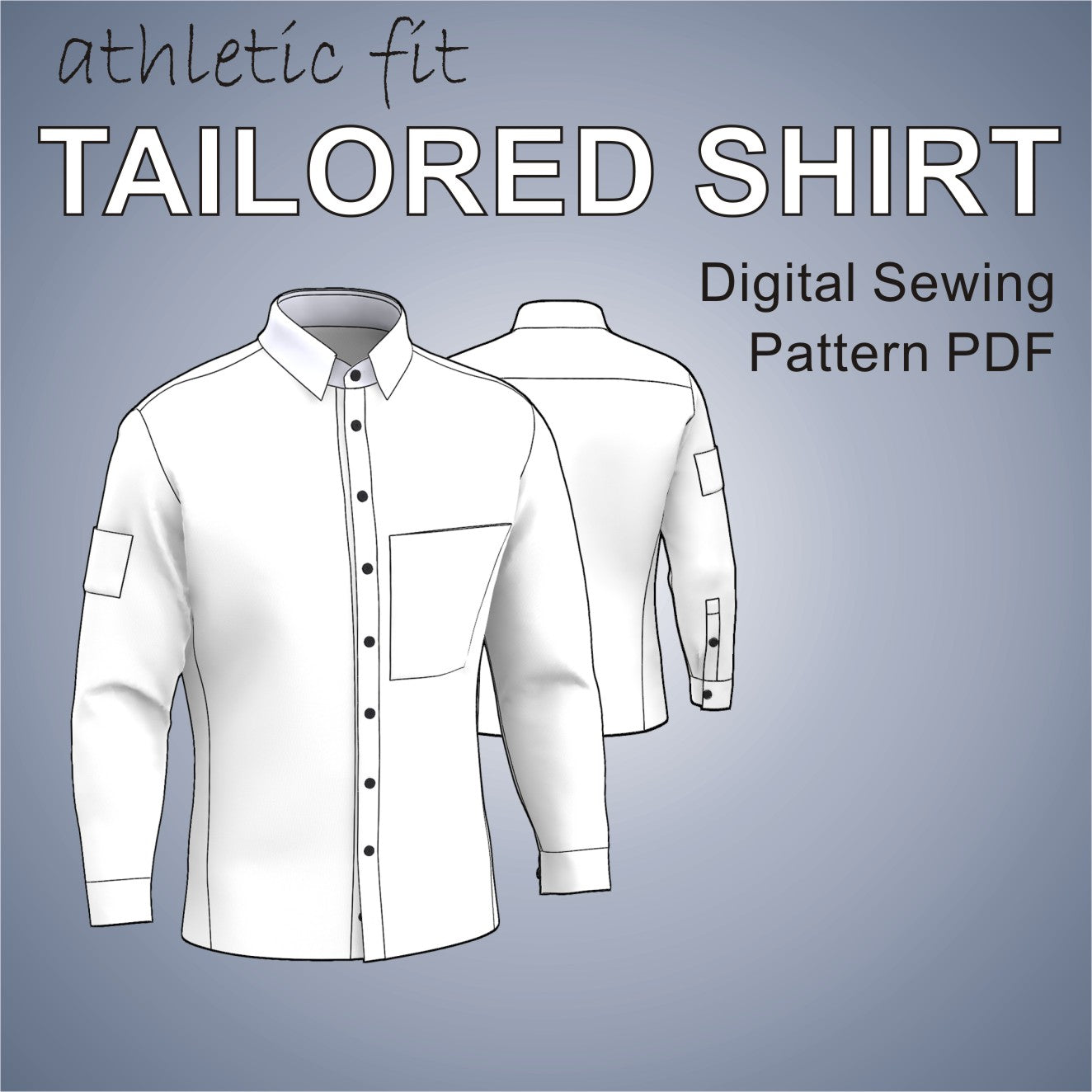 tailored shirt sewing pattern pdf for athletic men